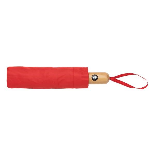 Obrázky: Červený deštník rPET, zcela automatický, bambus. rukojeť, Obrázek 5