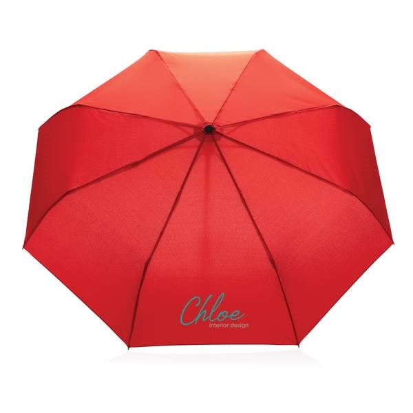 Obrázky: Červený deštník rPET, zcela automatický, bambus. rukojeť, Obrázek 8