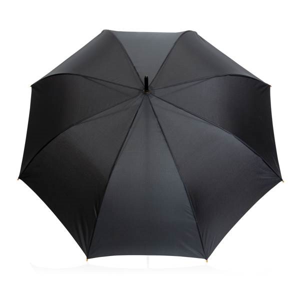 Obrázky: Automatický deštník rPET, madlo bambus, černý, Obrázek 2