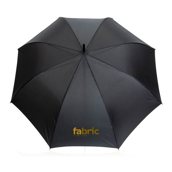 Obrázky: Automatický deštník rPET, madlo bambus, černý, Obrázek 5