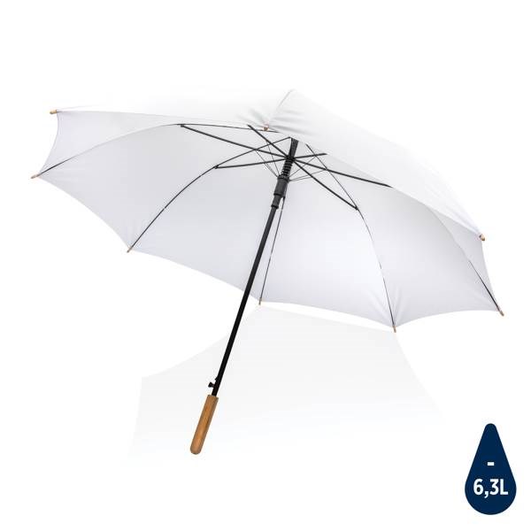 Obrázky: Automatický deštník rPET, madlo bambus, bílý