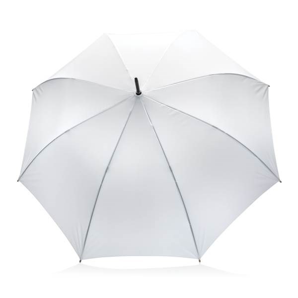 Obrázky: Automatický deštník rPET, madlo bambus, bílý, Obrázek 2