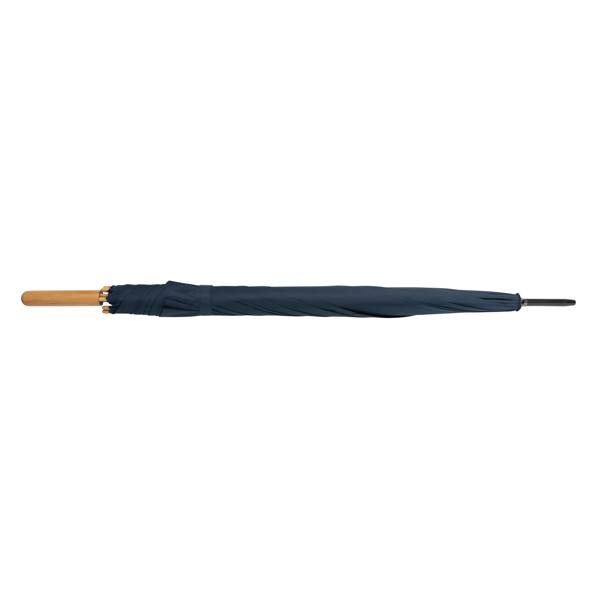 Obrázky: Automatický deštník rPET, madlo bambus, modrý, Obrázek 3