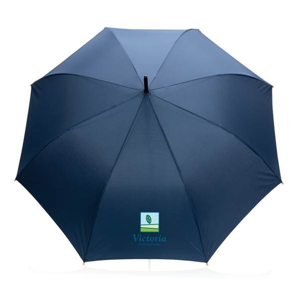 Obrázky: Automatický deštník rPET, madlo bambus, modrý, Obrázek 5