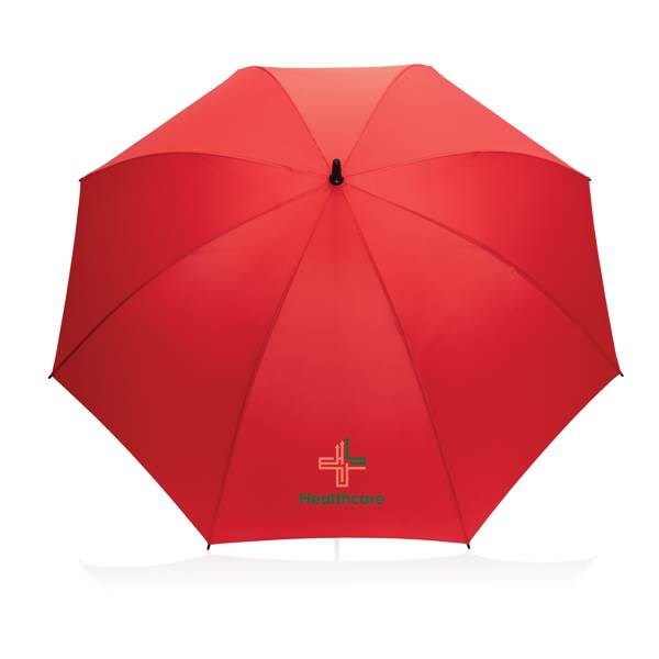 Obrázky: Červený větru odolný rPET deštník, manuální, Obrázek 6