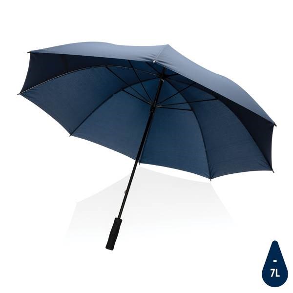 Obrázky: Modrý větru odolný rPET deštník, manuální, Obrázek 1