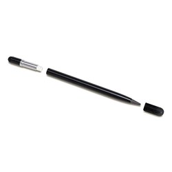 Obrázky: Dlouhověká tužka bez tuhy s gumou a stylusem,černá