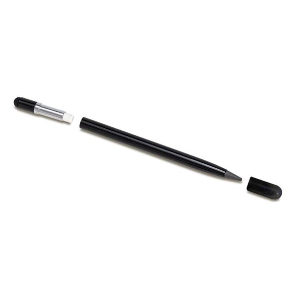 Obrázky: Dlouhověká tužka bez tuhy s gumou a stylusem,černá, Obrázek 1