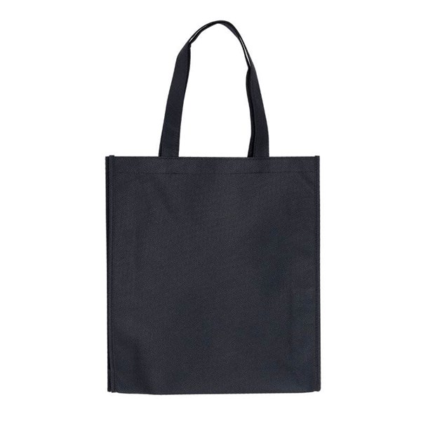 Obrázky: Černá nákupní taška z netkané textilie, dl. uši, Obrázek 2