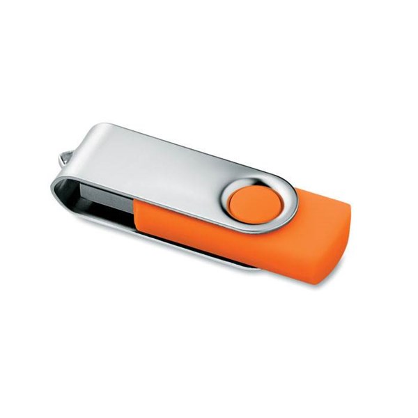 Obrázky: Stříbrno-oranžový USB flash disk 8GB