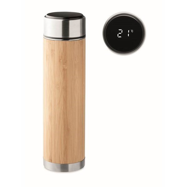 Obrázky: Nerezová termoska z bambusu, 480 ml, Obrázek 1