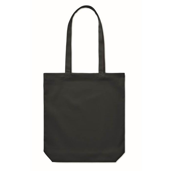 Obrázky: Černá nákupní plátěná taška s dlouhými uchy, Obrázek 1
