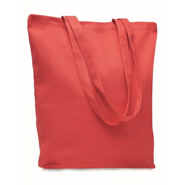 Obrázky: Červená nákupní plátěná taška s dlouhými uchy, Obrázek 1