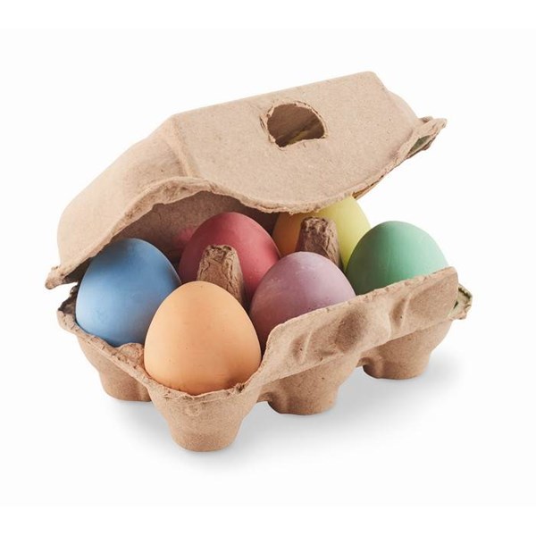 Obrázky: Sada 6 kříd ve tvaru vajec v kartonové krabičce, Obrázek 1