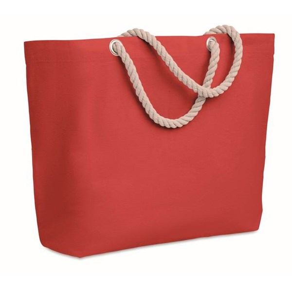 Obrázky: Červená taška z bavlny, kroucené držadlo, Obrázek 1