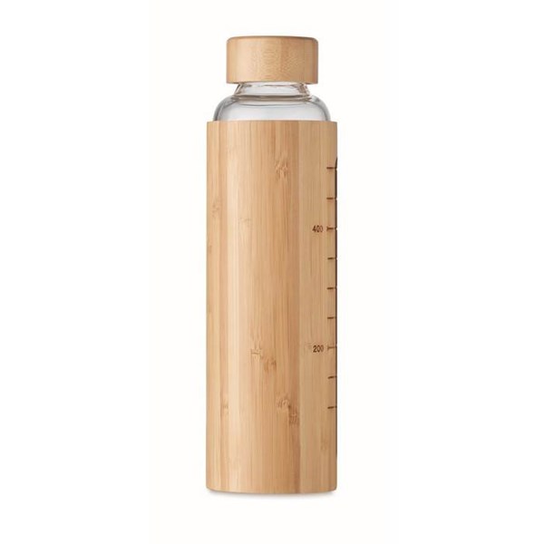 Obrázky: Skleněná láhev s bambusovým krytem, 600ml, hnědá, Obrázek 10