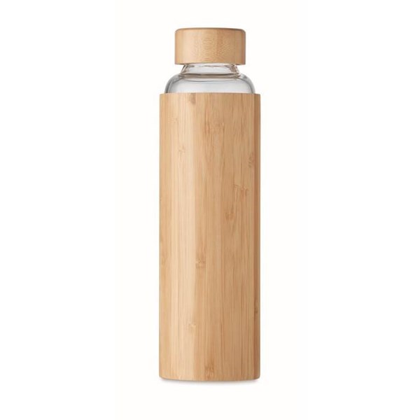 Obrázky: Skleněná láhev s bambusovým krytem, 600ml, hnědá, Obrázek 11
