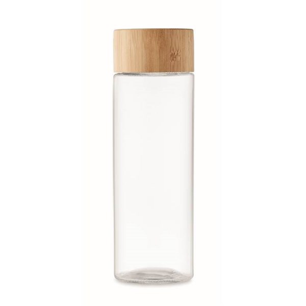 Obrázky: Transparentní skleněná láhev s bambusovým víčkem, Obrázek 8