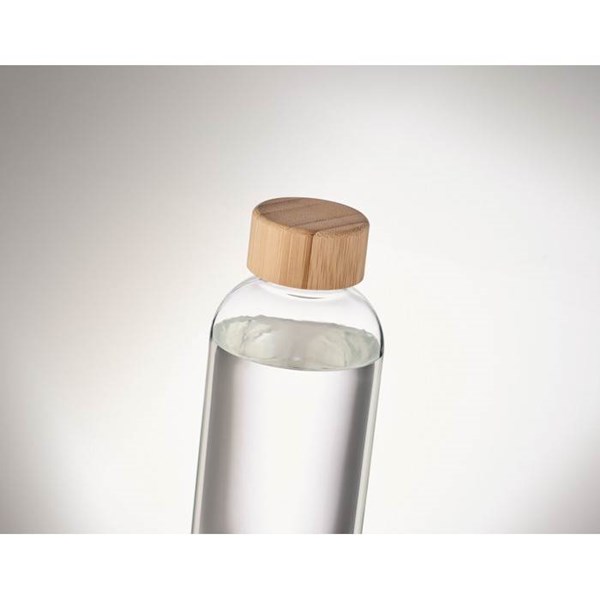 Obrázky: Transparentní skleněná láhev s bambusovým víčkem, Obrázek 7