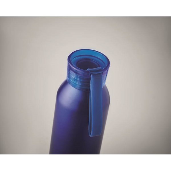 Obrázky: Modrá hliníková láhev 600ml se silikon. poutkem, Obrázek 2
