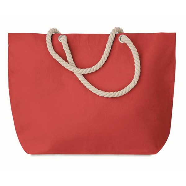 Obrázky: Červená taška z bavlny, kroucené držadlo, Obrázek 2