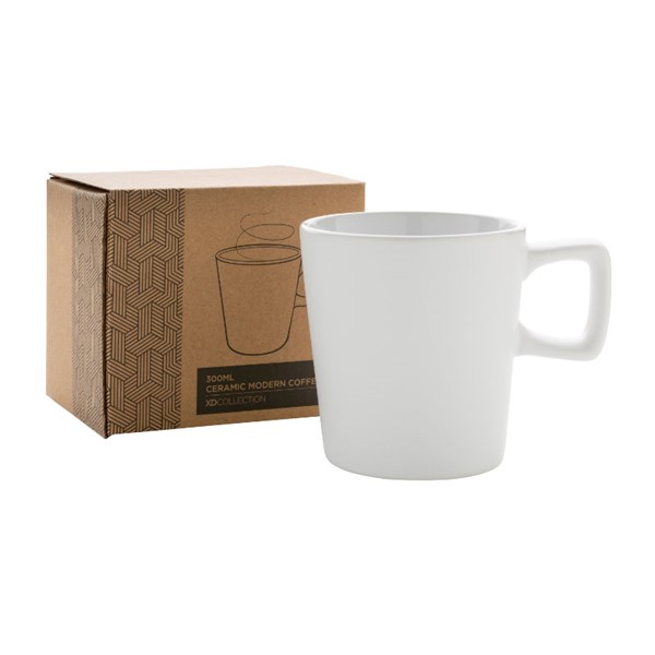 Obrázky: Moderní bílý keramický hrnek na kávu 300ml, Obrázek 8