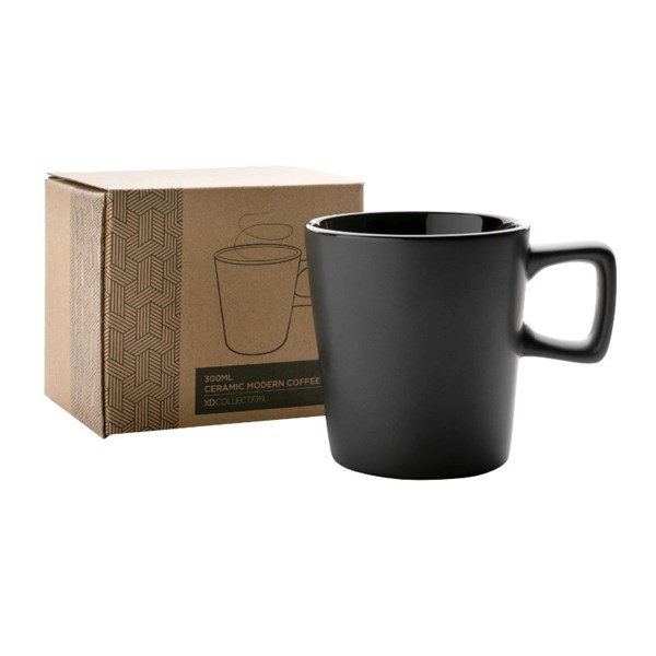 Obrázky: Moderní černý keramický hrnek na kávu 300ml, Obrázek 8
