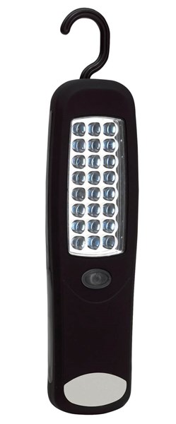 Obrázky: Černá 24x LED pracovní lampa s magnetem a háčkem