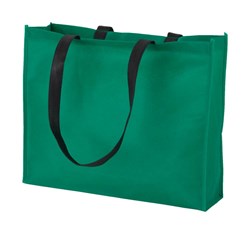 Obrázky: Zelená nákup. taška z netkané textilie, černé uši