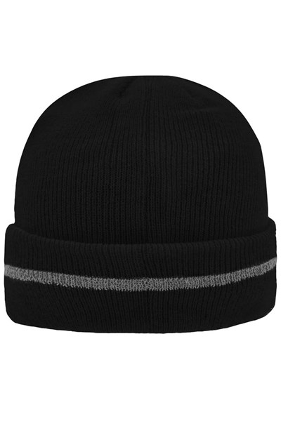 Obrázky: Černá zimní čepice s reflexním pruhem