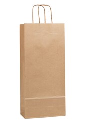 Obrázky: Papírová taška na dvě láhve 18x8x40 cm, natural