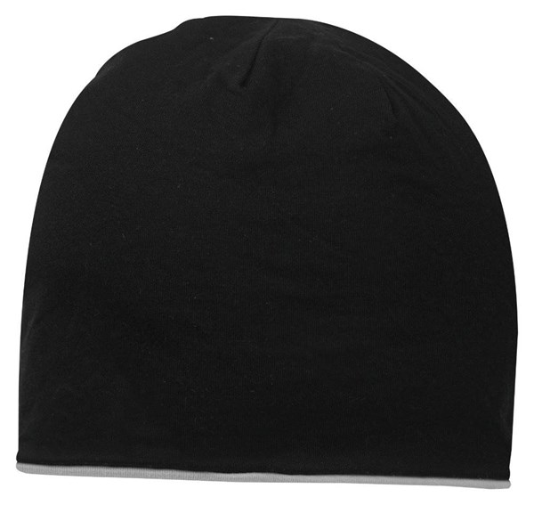 Obrázky: Dvoubarevná dvojitá čepice z bavlny černo/šedá, Obrázek 1