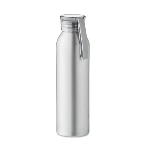 Obrázky: Stříbrná hliníková láhev 600ml se silik. poutkem