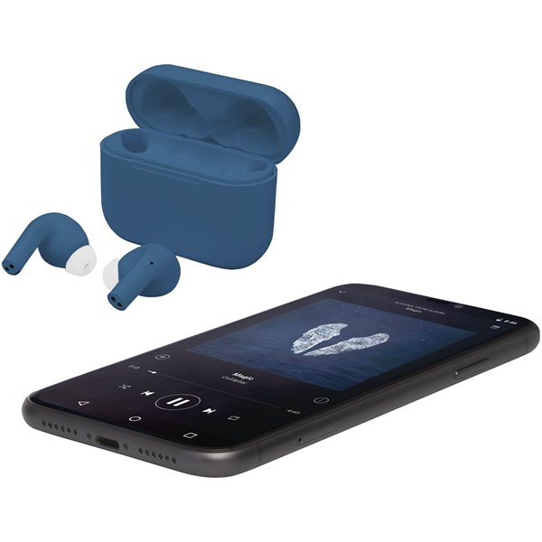 Obrázky: Modrá sluchátka z ABS plastu s aut. párováním, Obrázek 5