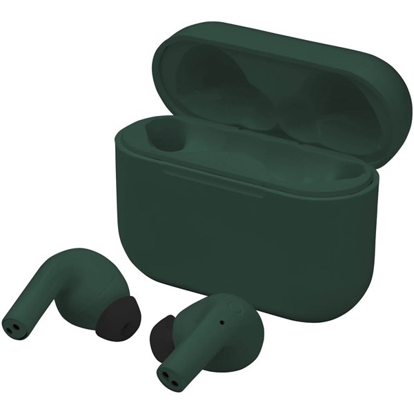 Obrázky: Tm.zelená sluchátka z ABS plastu s aut. párováním, Obrázek 1