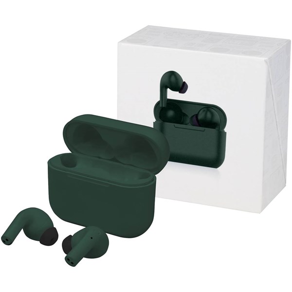 Obrázky: Tm.zelená sluchátka z ABS plastu s aut. párováním, Obrázek 3