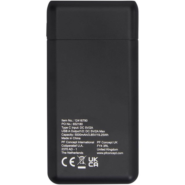 Obrázky: Černá 5000 mAh powerbanka s vysokou hustotou, Obrázek 2