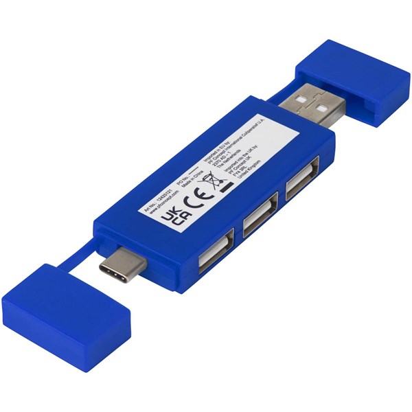Obrázky: Duální rozbočovač USB 2.0 modrá, Obrázek 2