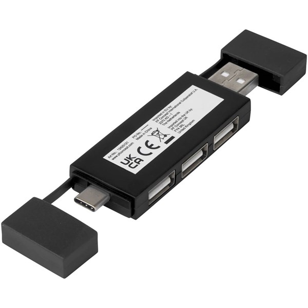 Obrázky: Duální rozbočovač USB 2.0 černá, Obrázek 2