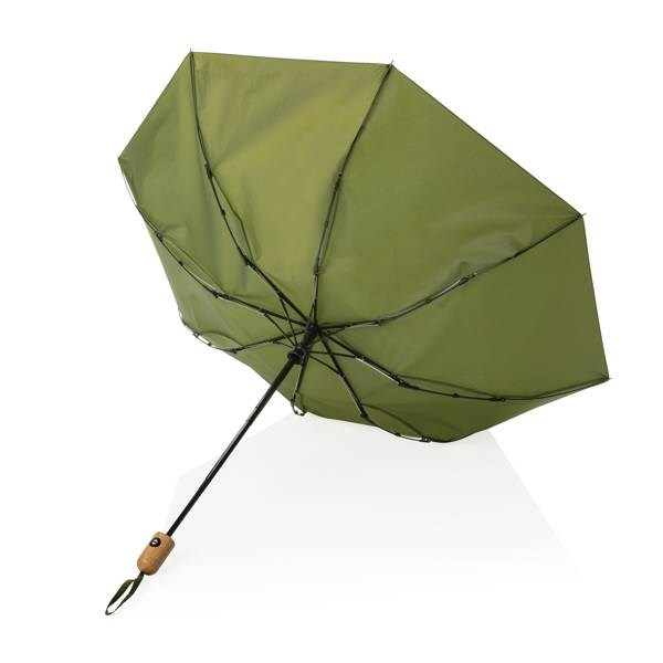Obrázky: Zelený automatický deštník rPET, bambus. rukojeť, Obrázek 3