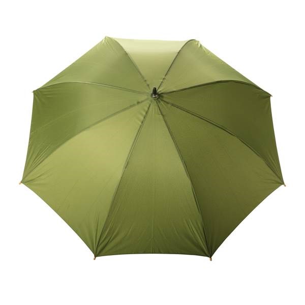 Obrázky: Zelený rPET automatický deštník, madlo bambus, Obrázek 2