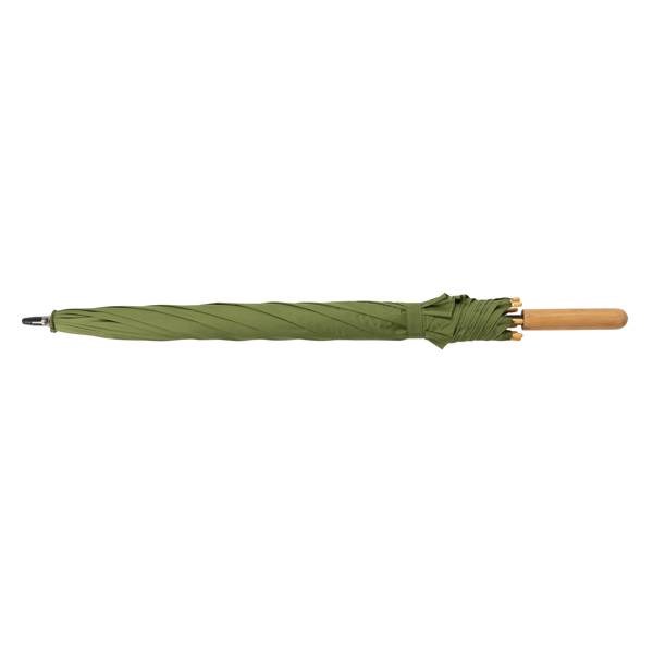 Obrázky: Zelený rPET automatický deštník, madlo bambus, Obrázek 3