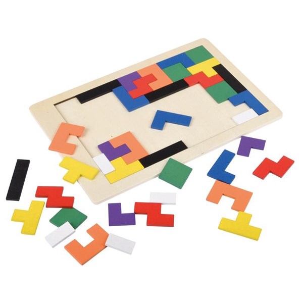 Obrázky: Dřevěné barevné puzzle v bavlněném sáčku, Obrázek 2