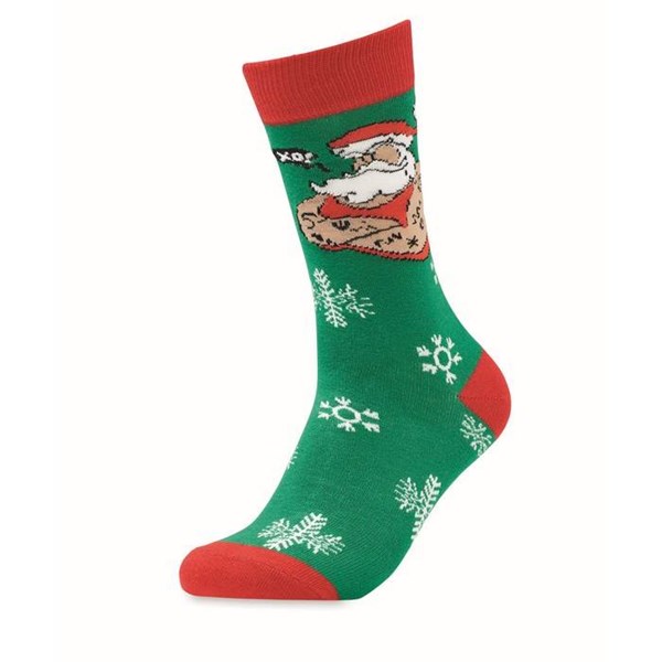 Obrázky: Pár ponožek s vánočním motivem, vel. L zelené, Obrázek 1