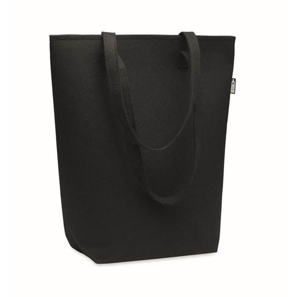 Obrázky: Černá nákupní plstěná taška RPET s dlouhými uchy