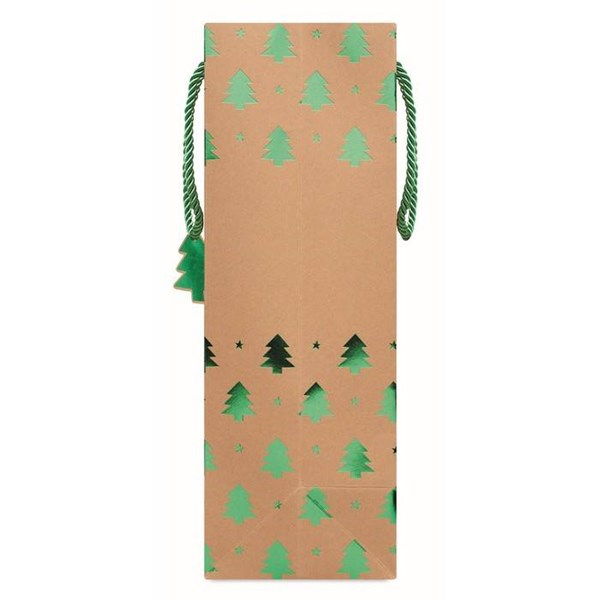 Obrázky: Vánoční papírová taška 25x11x32 cm, zelený motiv, Obrázek 6