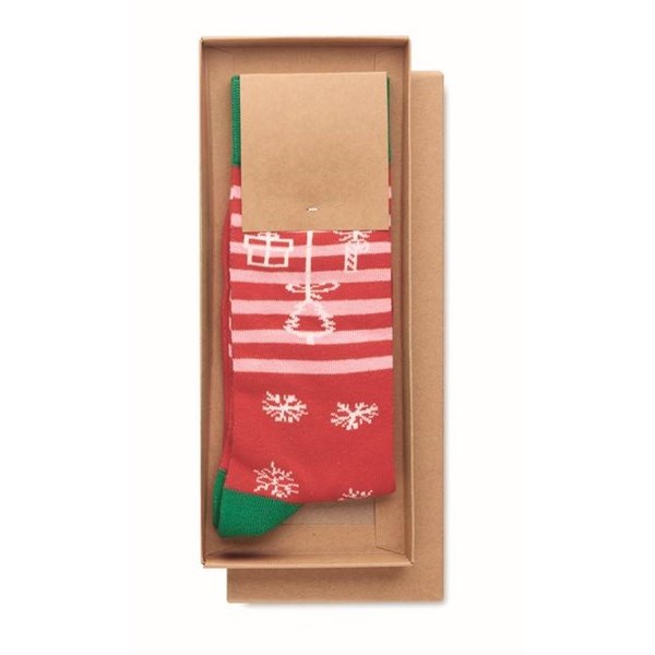 Obrázky: Pár ponožek s vánočním motivem, vel. L červené, Obrázek 3