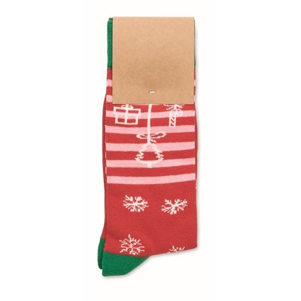 Obrázky: Pár ponožek s vánočním motivem, vel. L červené, Obrázek 5