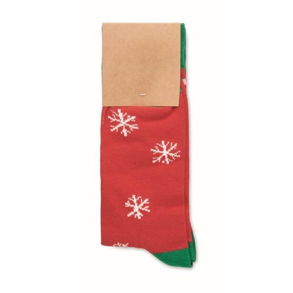 Obrázky: Pár ponožek s vánočním motivem, vel. L červené, Obrázek 6