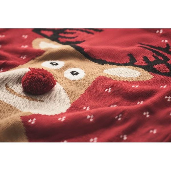 Obrázky: Červený vánoční svetr s motivem soba, vel. L/XL, Obrázek 4